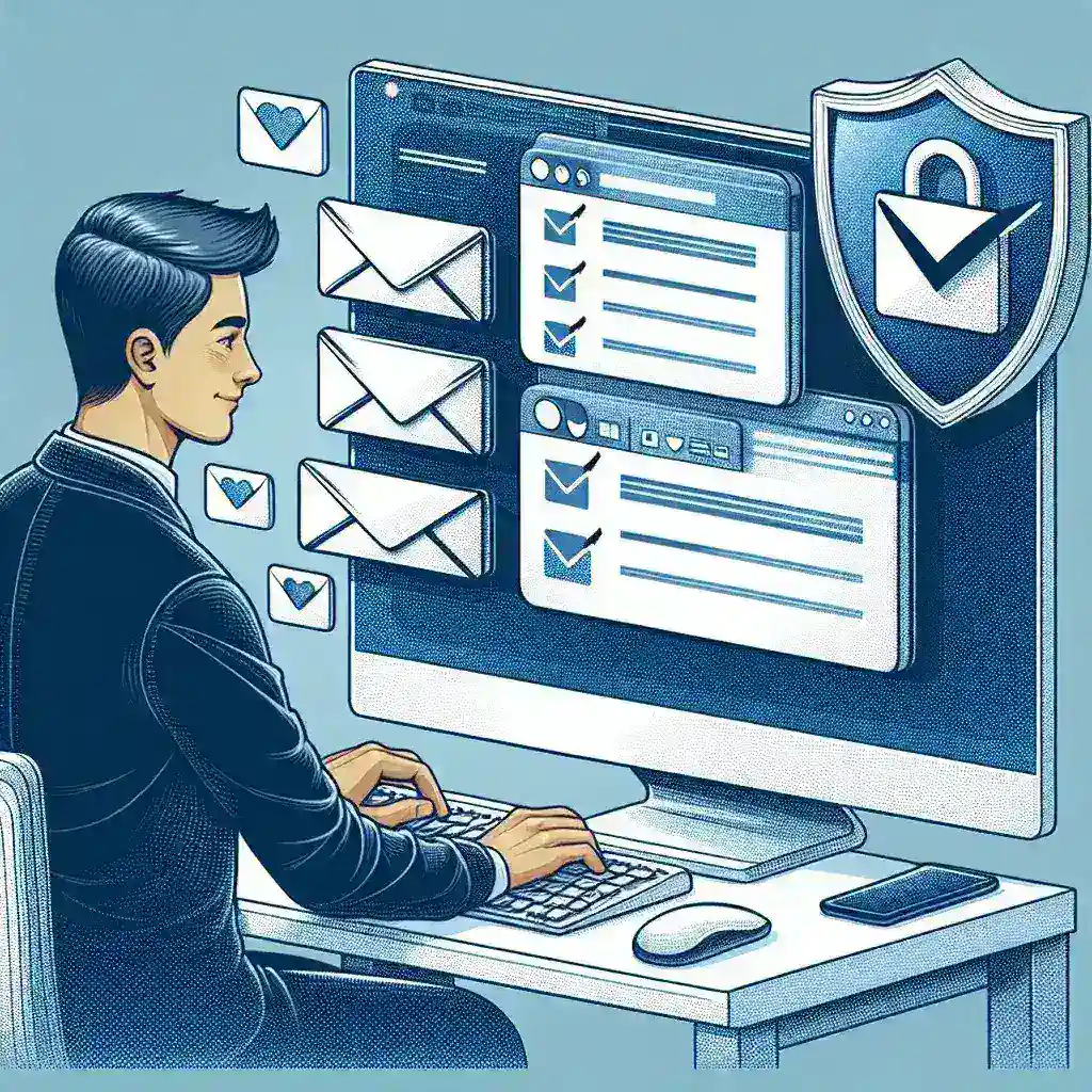"Illustration showing a computer screen displaying a phishing email with warning signs, representing strategies to avoid phishing attacks via email."