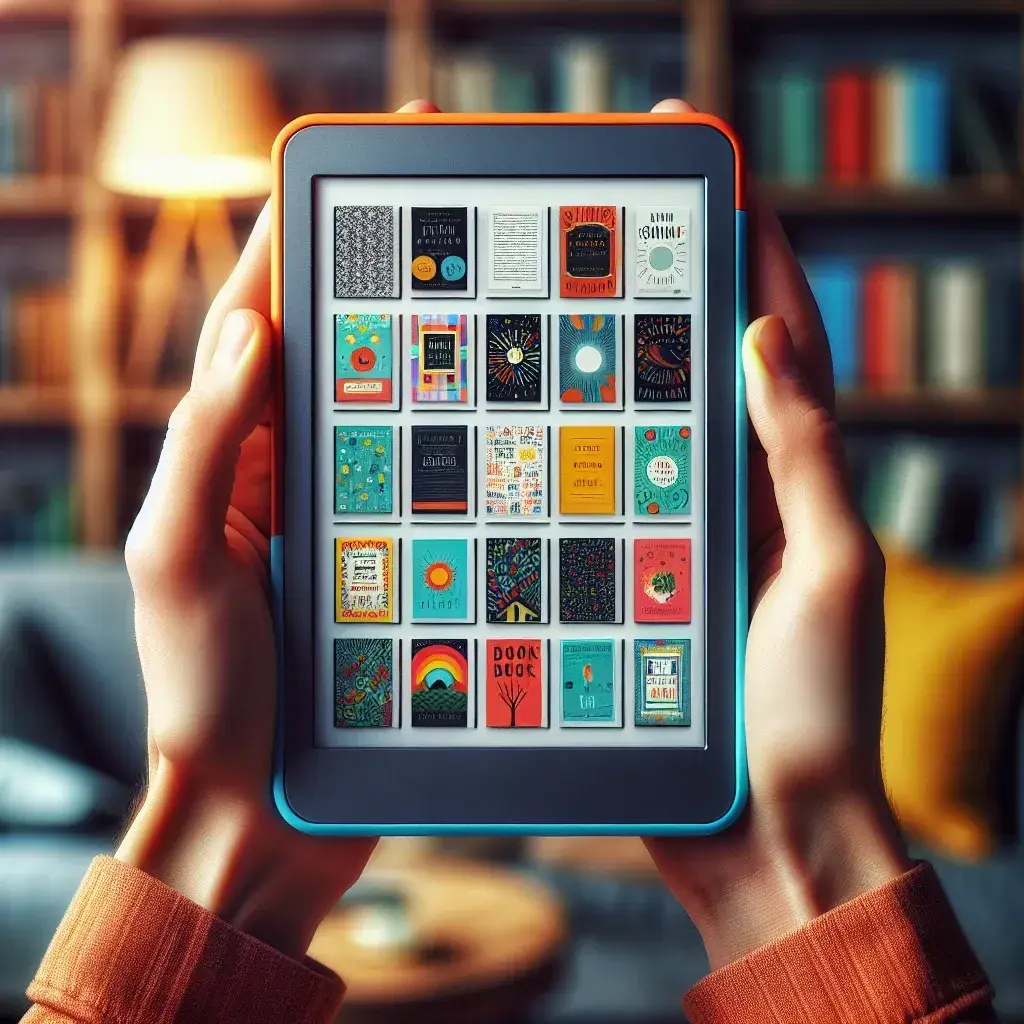 "Color Kindle e-reader prototype displayed in front of Amazon logo, highlighting the upcoming launch of the first color Kindle device based on recent leaks."