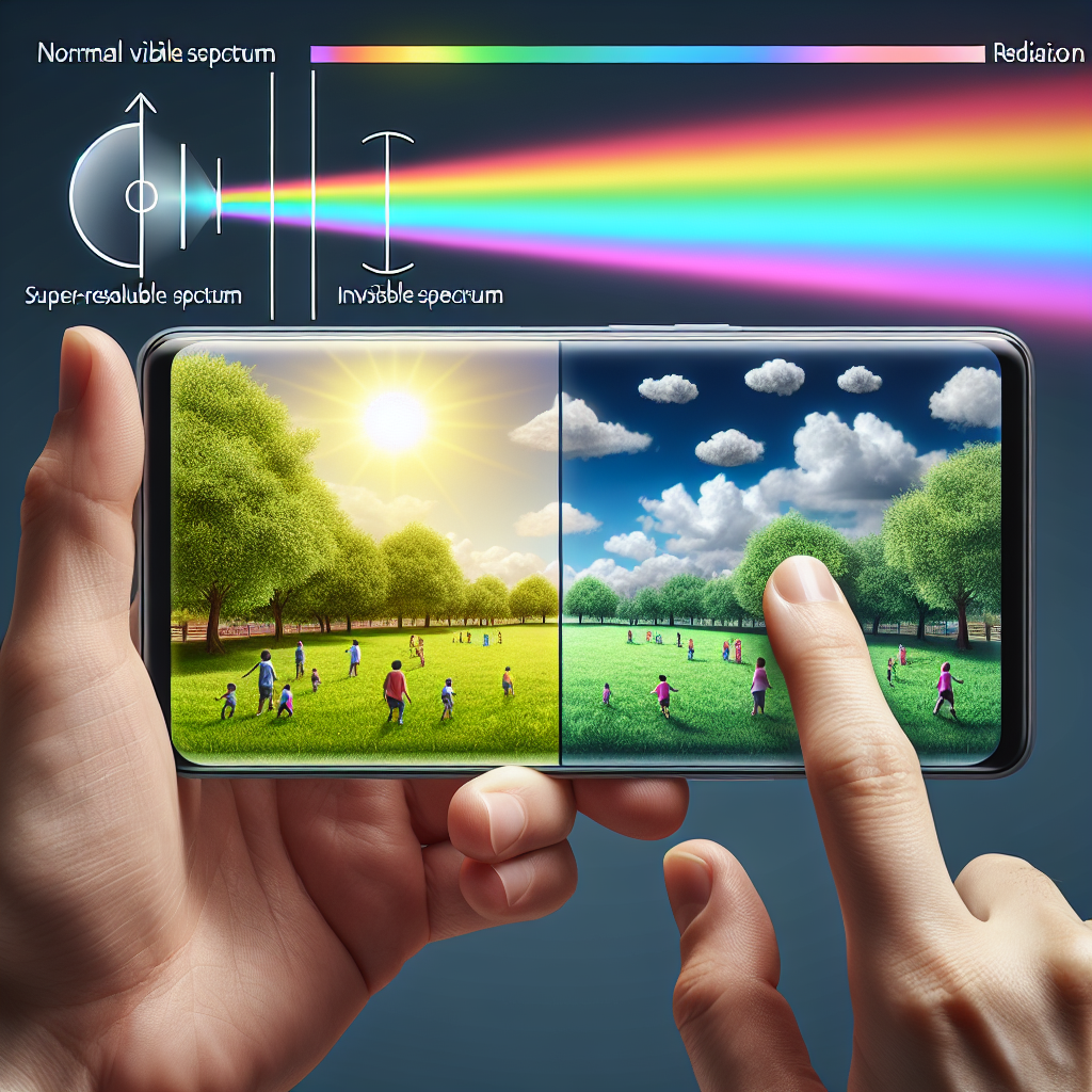 "Example of super-resolution photography capturing invisible spectrum details with a smartphone, showcasing enhanced image clarity and vibrant colors."